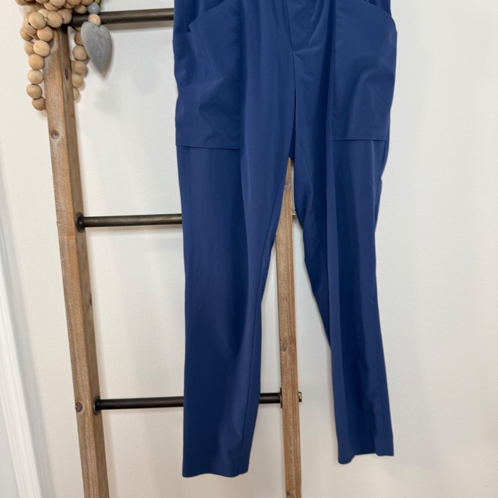 Athleta Skyline Paper Bag High Waisted Blue Pants Size 4 - Picture 4 of 10